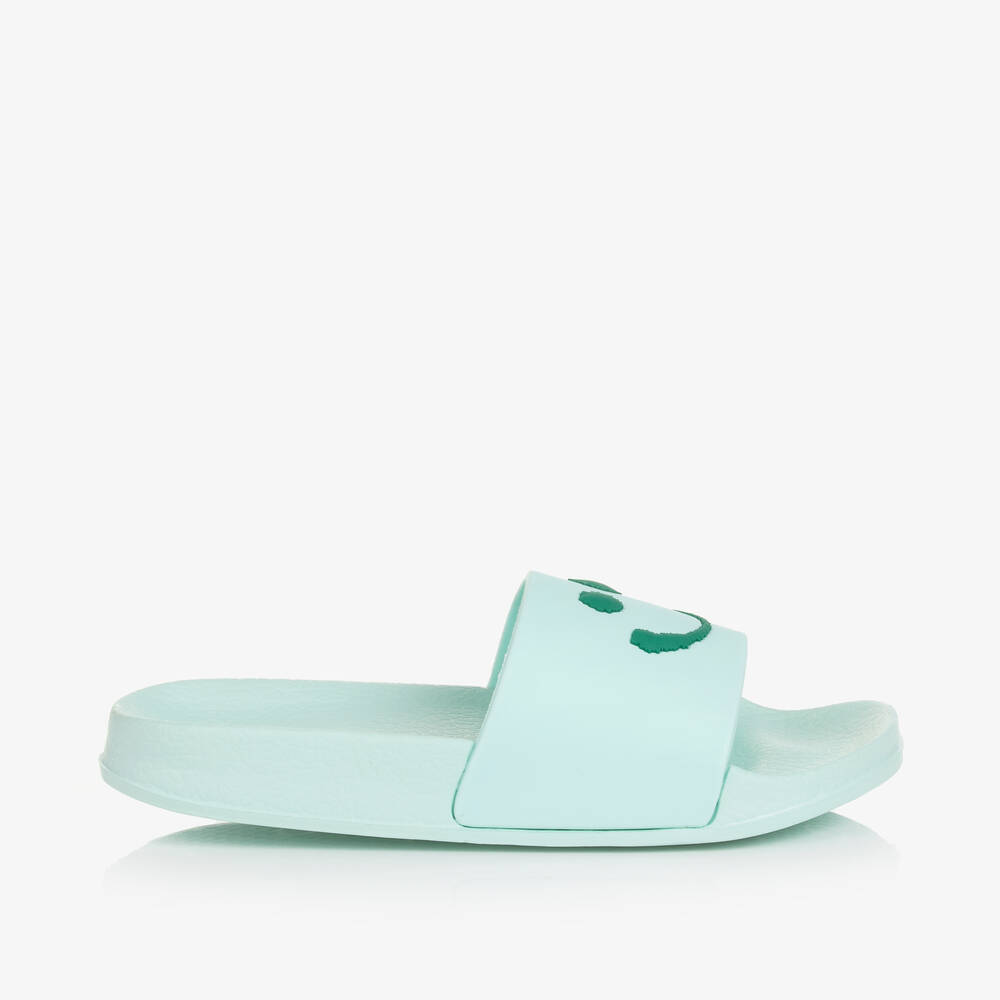 Molo-Mint Green Smiling Face Foam Sliders | Childrensalon Outlet