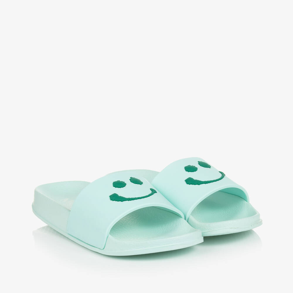 Molo-Мятно-зеленые шлепанцы на подошве с эффектом памяти со смайлом | Childrensalon Outlet