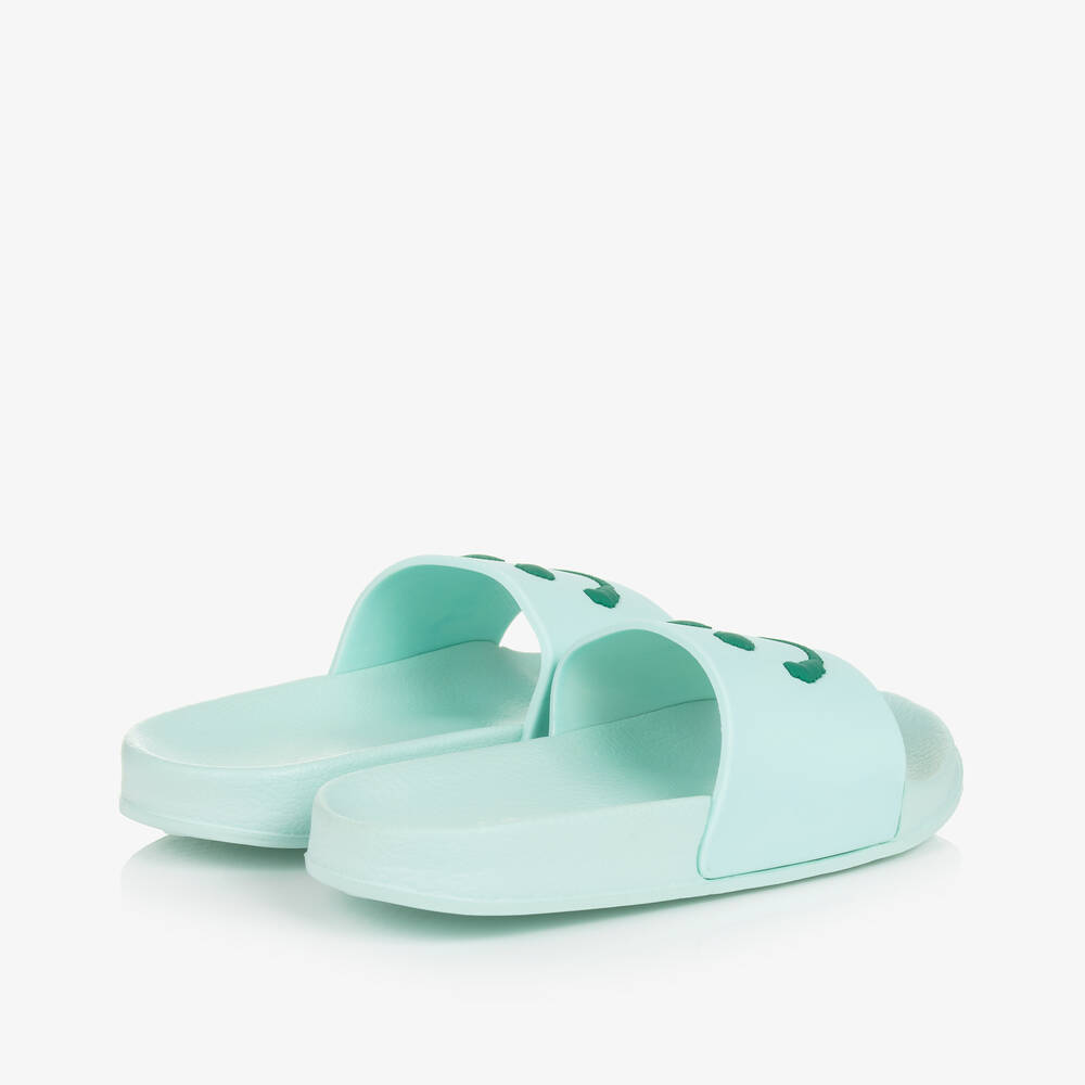 Molo-Mint Green Smiling Face Foam Sliders | Childrensalon Outlet