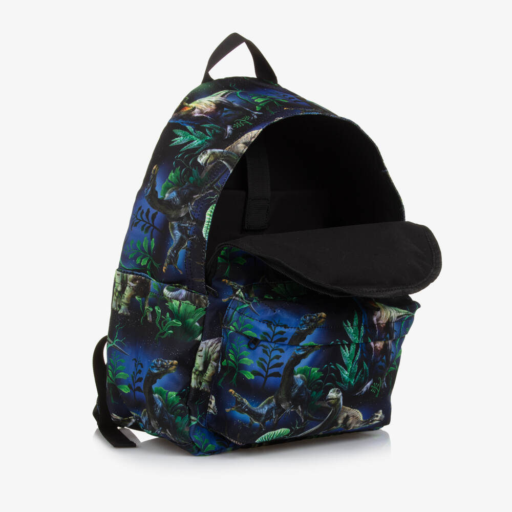 Molo-Navy Blue Canvas Dinosaur Backpack (42cm) | Childrensalon Outlet