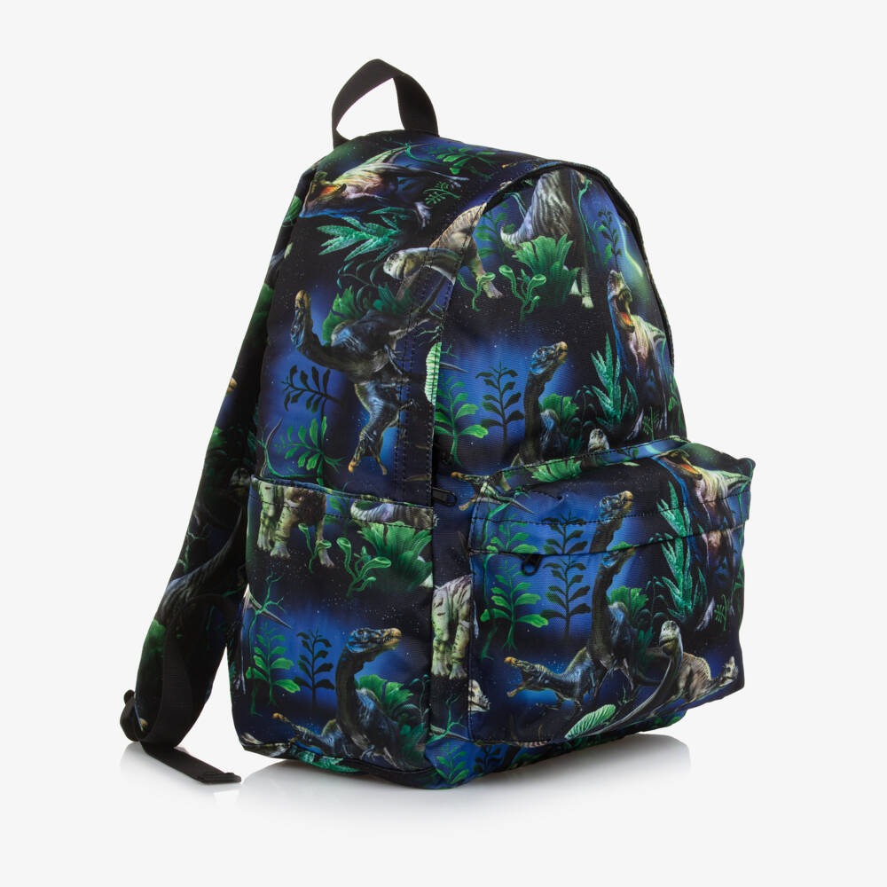 Molo-Navy Blue Canvas Dinosaur Backpack (42cm) | Childrensalon Outlet