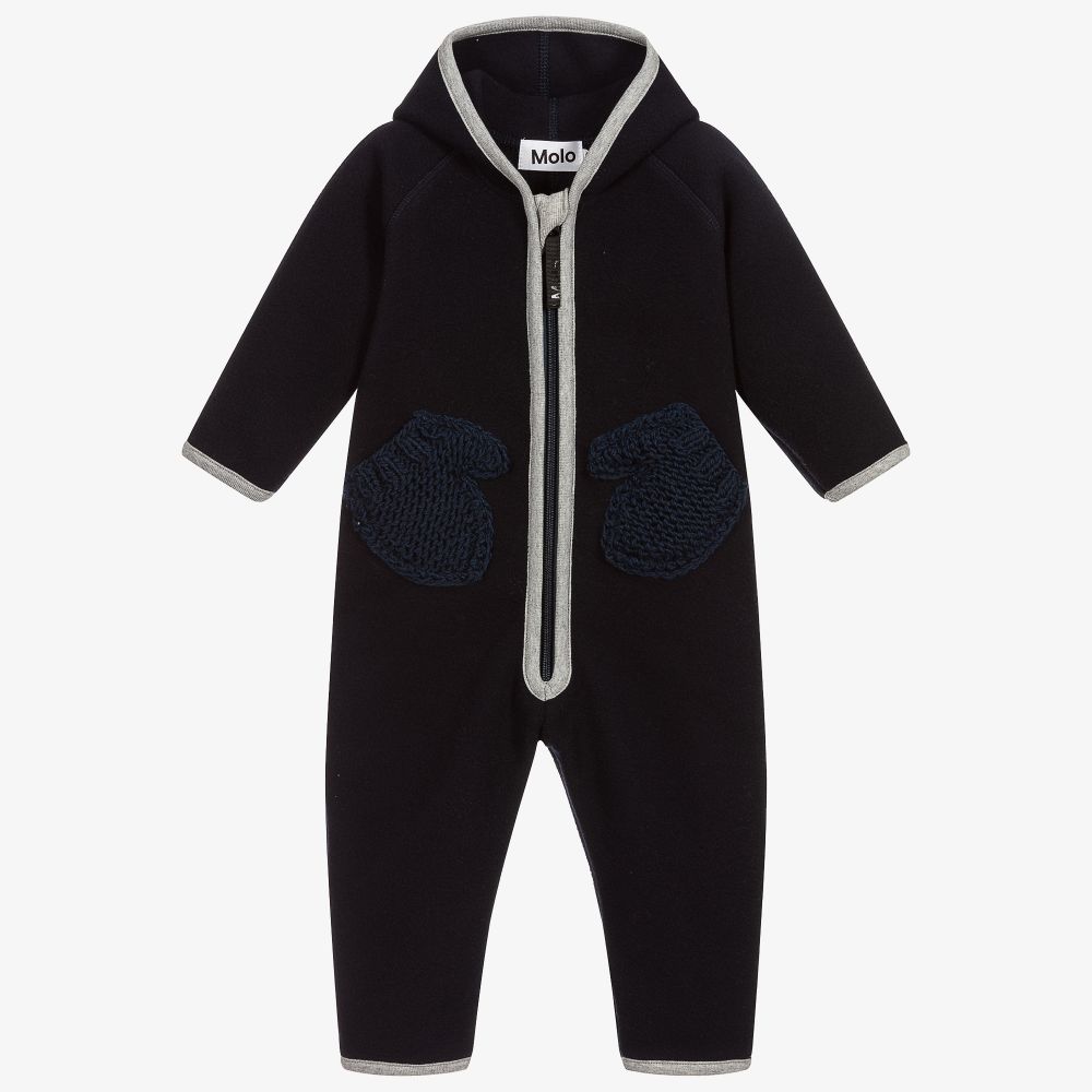 Molo - Navyblauer Fleece-Kinderwagenanzug | Childrensalon