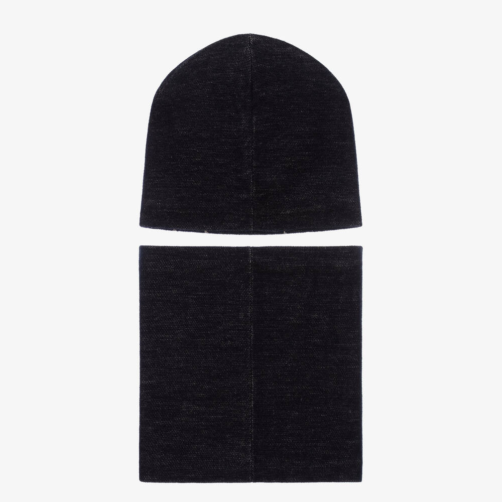 Molo-Navy Blue Hat & Snood Set | Childrensalon Outlet