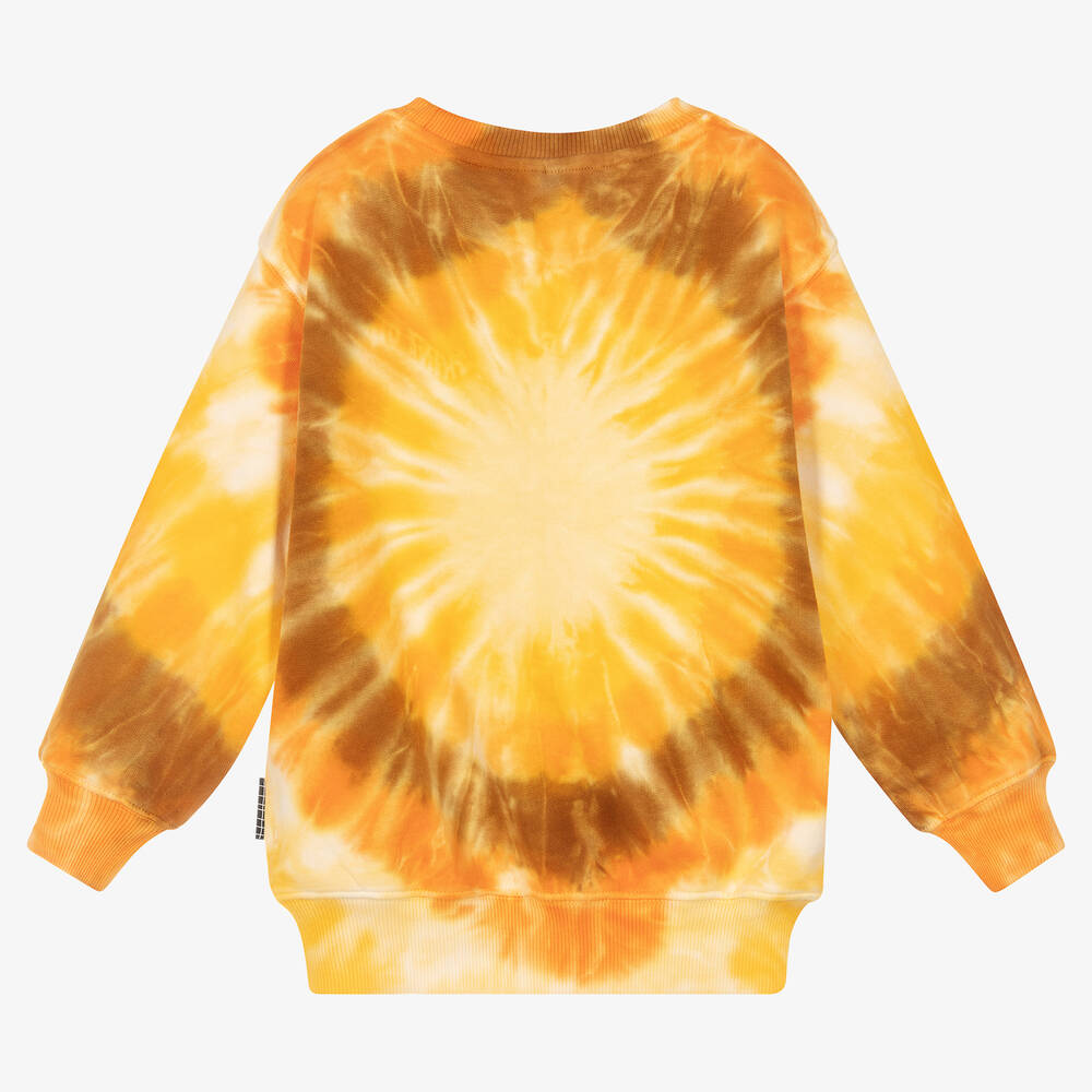 Molo-Orange & Brown Cotton Tie-Dye Sweatshirt | Childrensalon Outlet