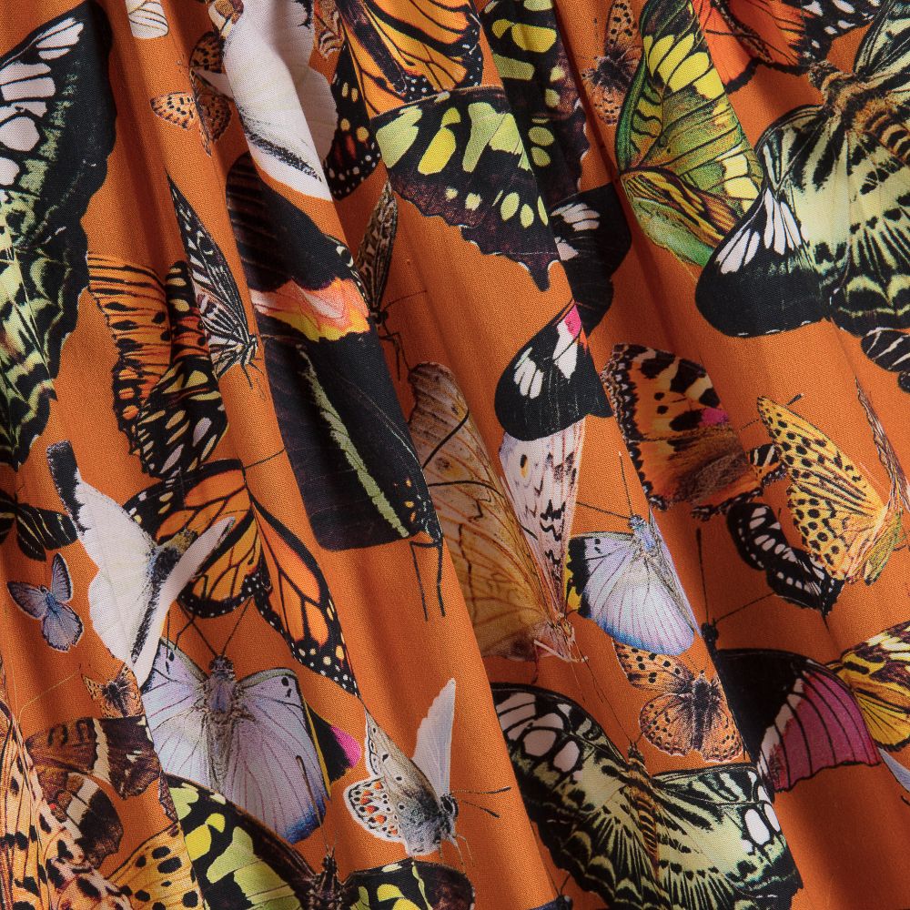 Molo-Orange Cotton Butterfly Dress | Childrensalon Outlet