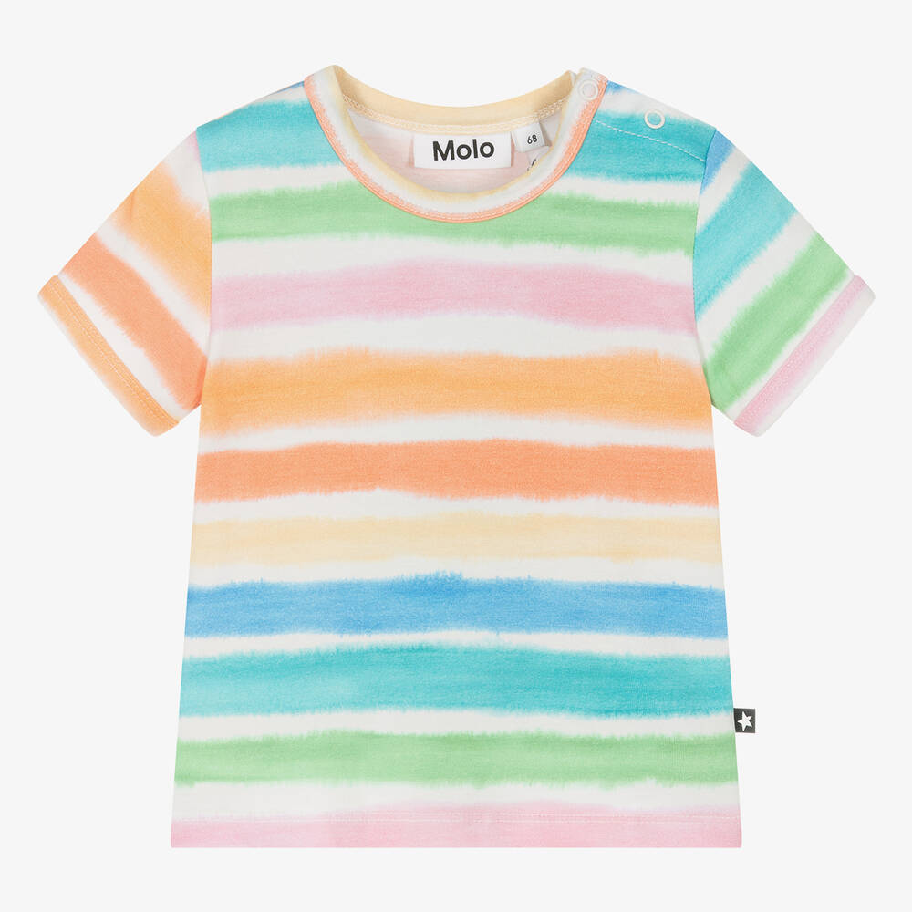 Molo-Orange Cotton Rainbow Baby T-Shirt | Childrensalon Outlet