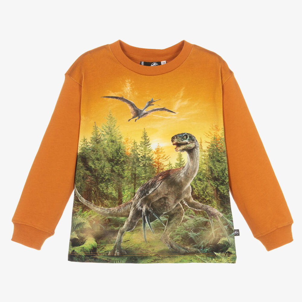 Molo - Оранжевый топ с динозавром | Childrensalon