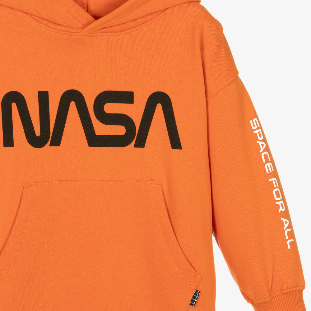Molo Orange Organic Cotton Nasa Hoodie