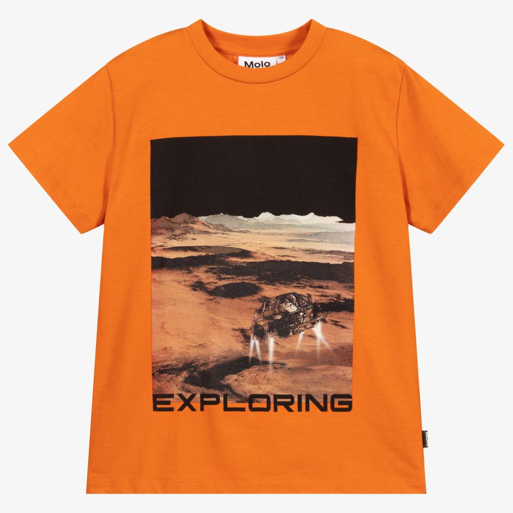 Molo - Orange Organic Cotton T-Shirt | Childrensalon