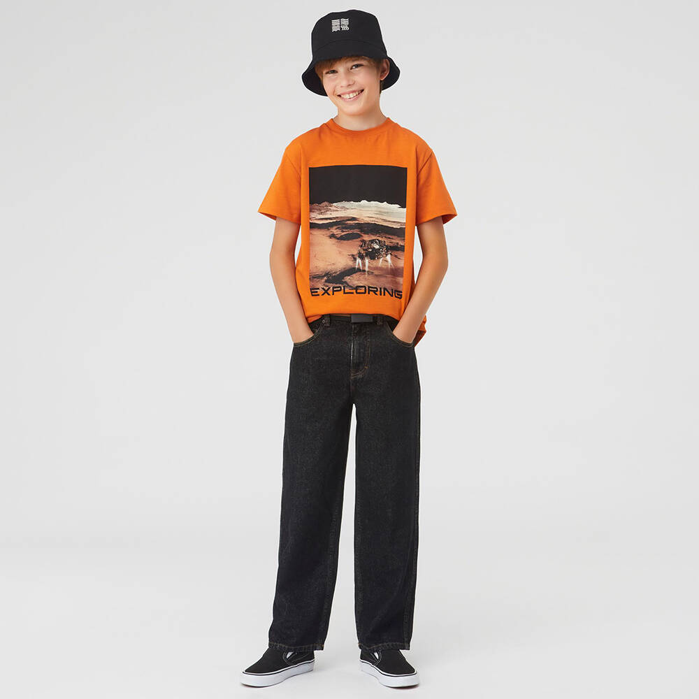 Molo-Orange Organic Cotton T-Shirt | Childrensalon Outlet