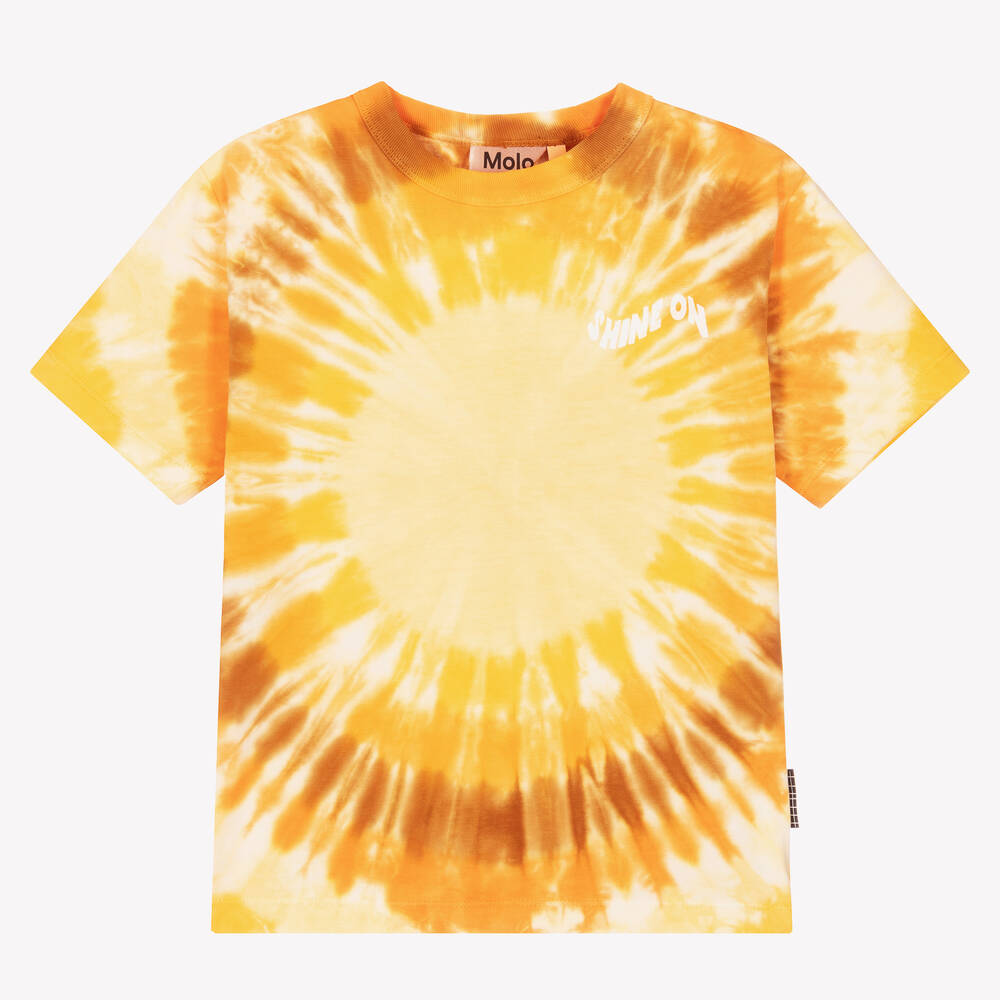 Molo - Orange Organic Cotton Tie-Dye T-Shirt | Childrensalon