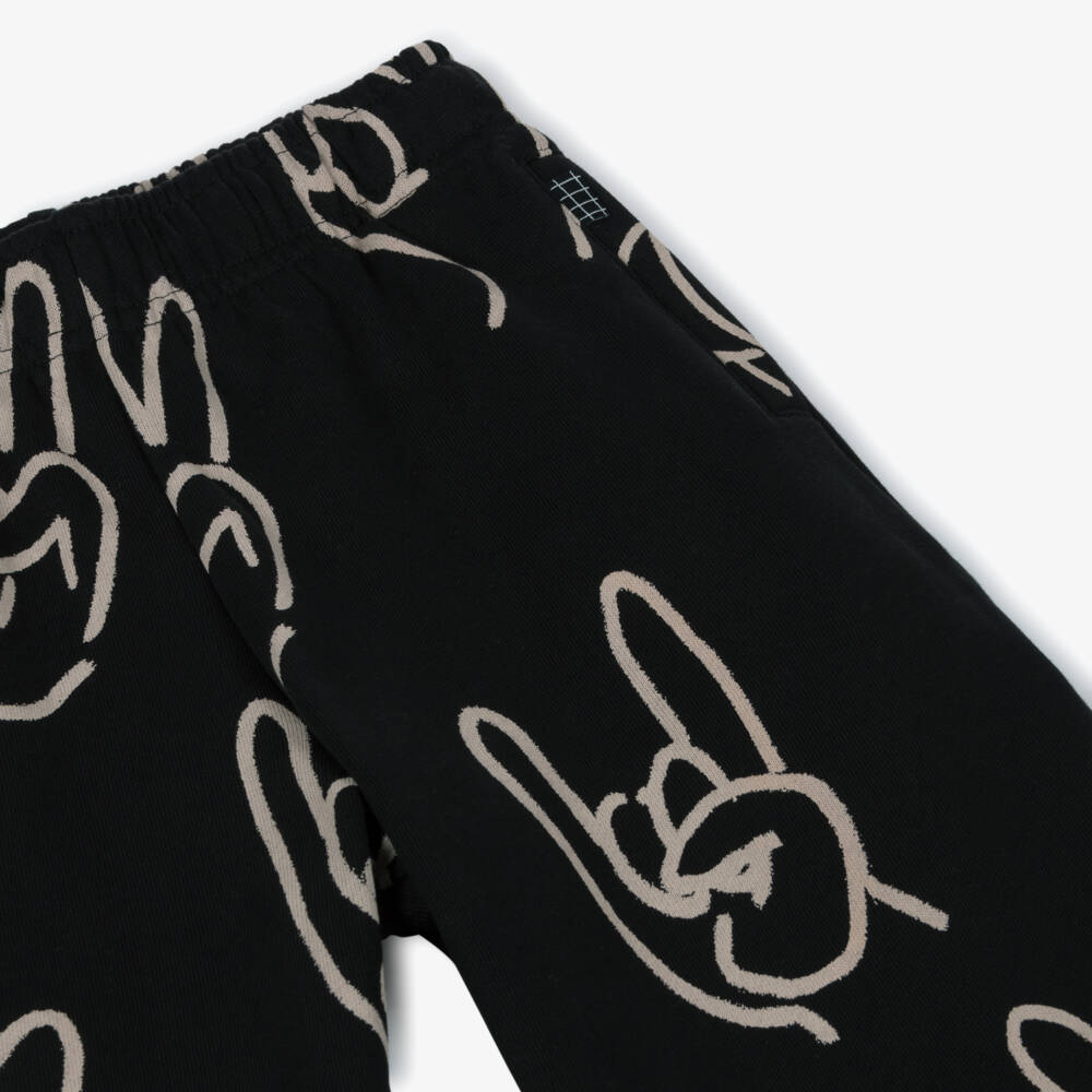 Molo-Organic Cotton Black Hand Joggers | Childrensalon Outlet