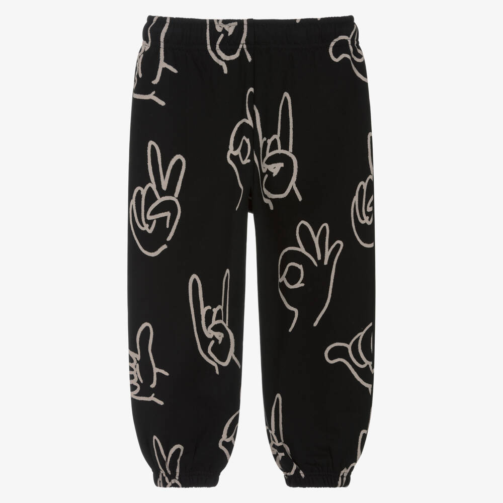 Molo-Organic Cotton Black Hand Joggers | Childrensalon Outlet