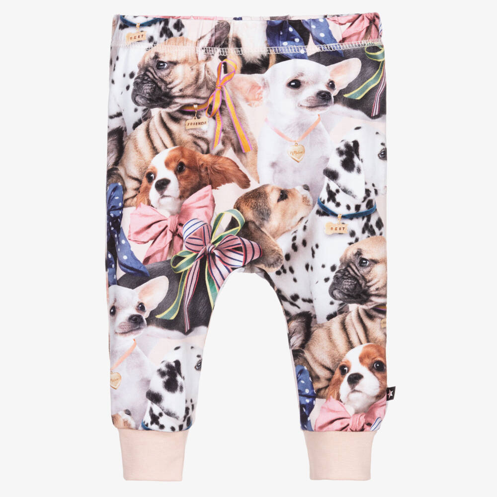 Molo-جوغرز قطن عضوي جيرسي لون أسود وزهري | Childrensalon Outlet