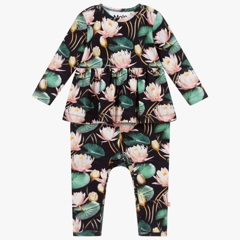 Molo - Organic Cotton Lilies Romper | Childrensalon