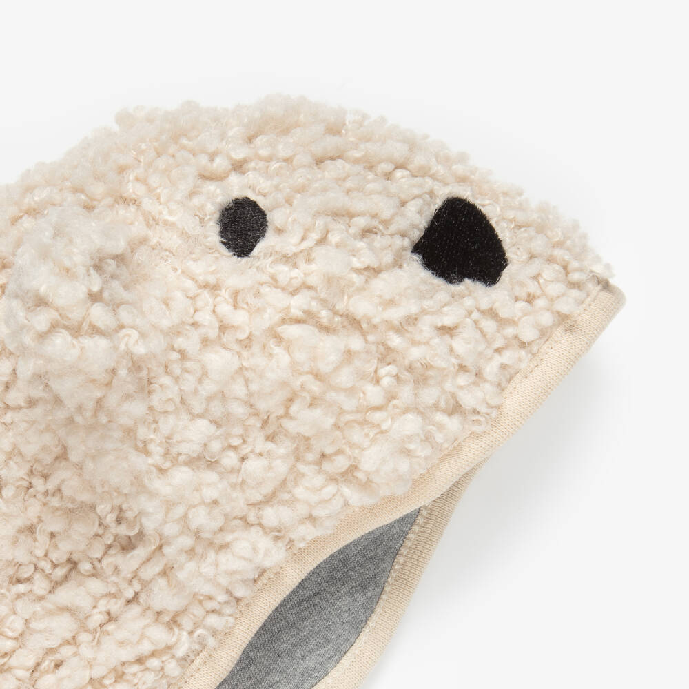 Molo-Pale Beige Sherpa Bear Baby Hat | Childrensalon Outlet