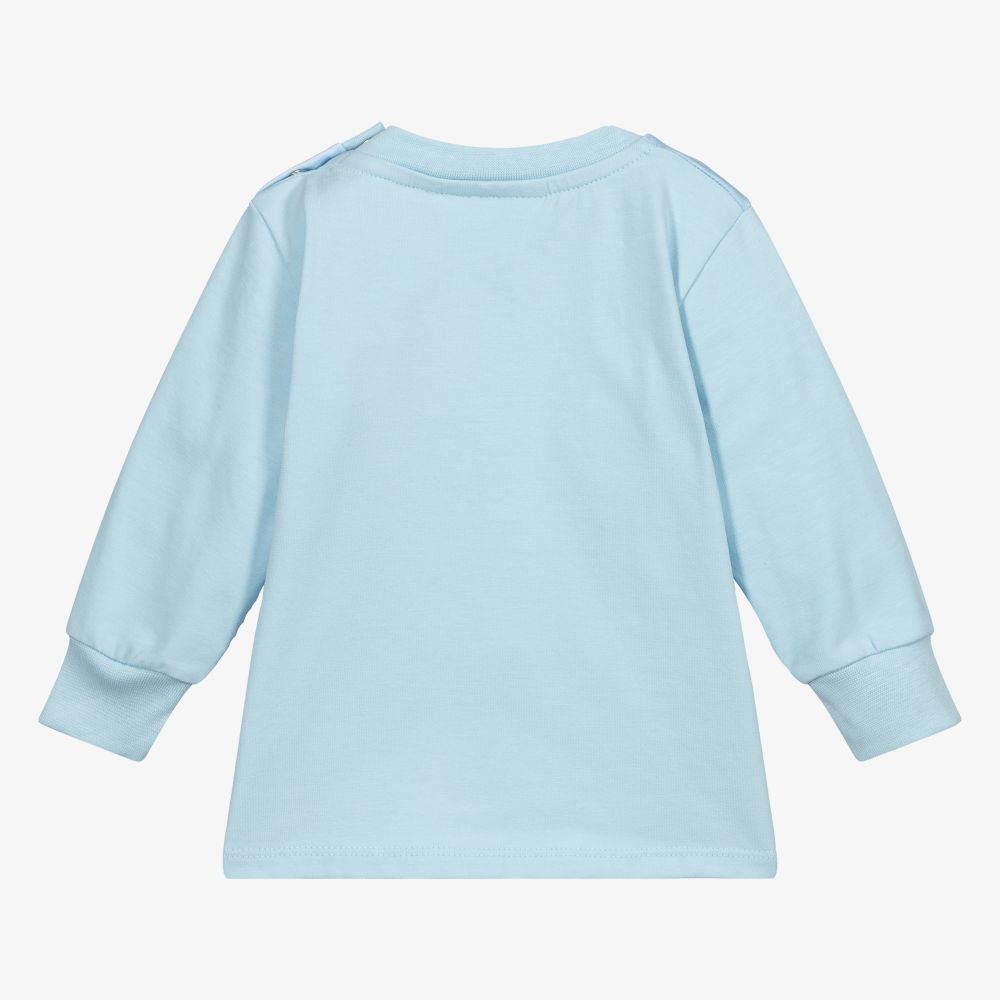 Molo-Pale Blue Organic Cotton Top | Childrensalon Outlet