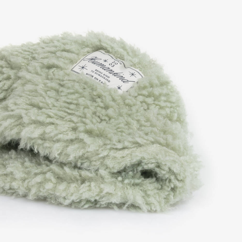 Molo-Pale Green Fluffy Faux Shearling Bucket Hat | Childrensalon Outlet