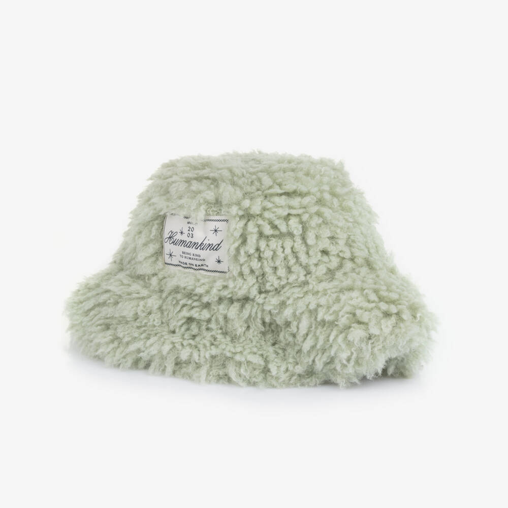 Molo-Pale Green Fluffy Faux Shearling Bucket Hat | Childrensalon Outlet