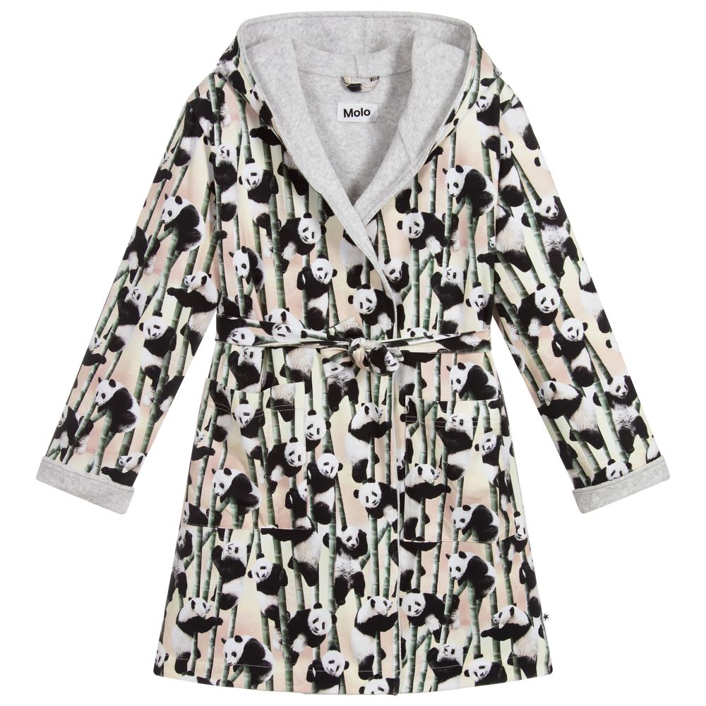 Molo - Pink & Black Cotton Bathrobe | Childrensalon