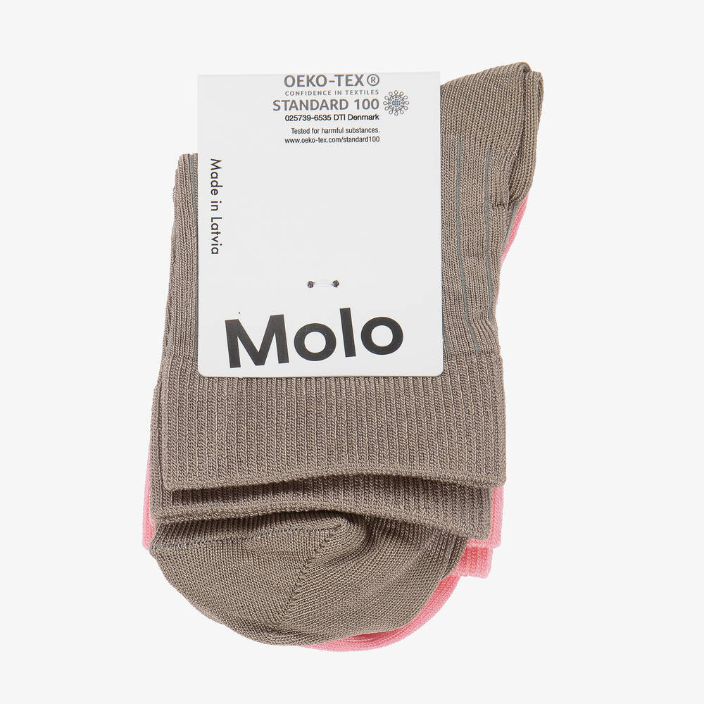 Molo-Розовые и коричневые носки (2пары) | Childrensalon Outlet