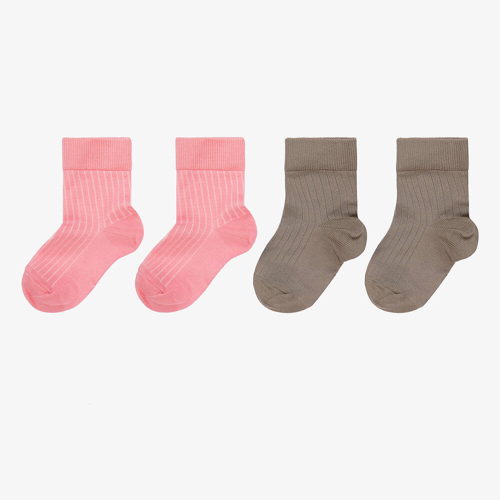 Molo-Розовые и коричневые носки (2пары) | Childrensalon Outlet