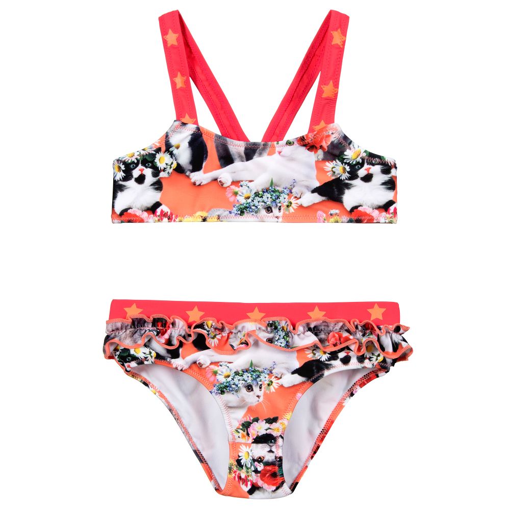 Molo-Pink Cat Bikini (UPF50+) | Childrensalon Outlet