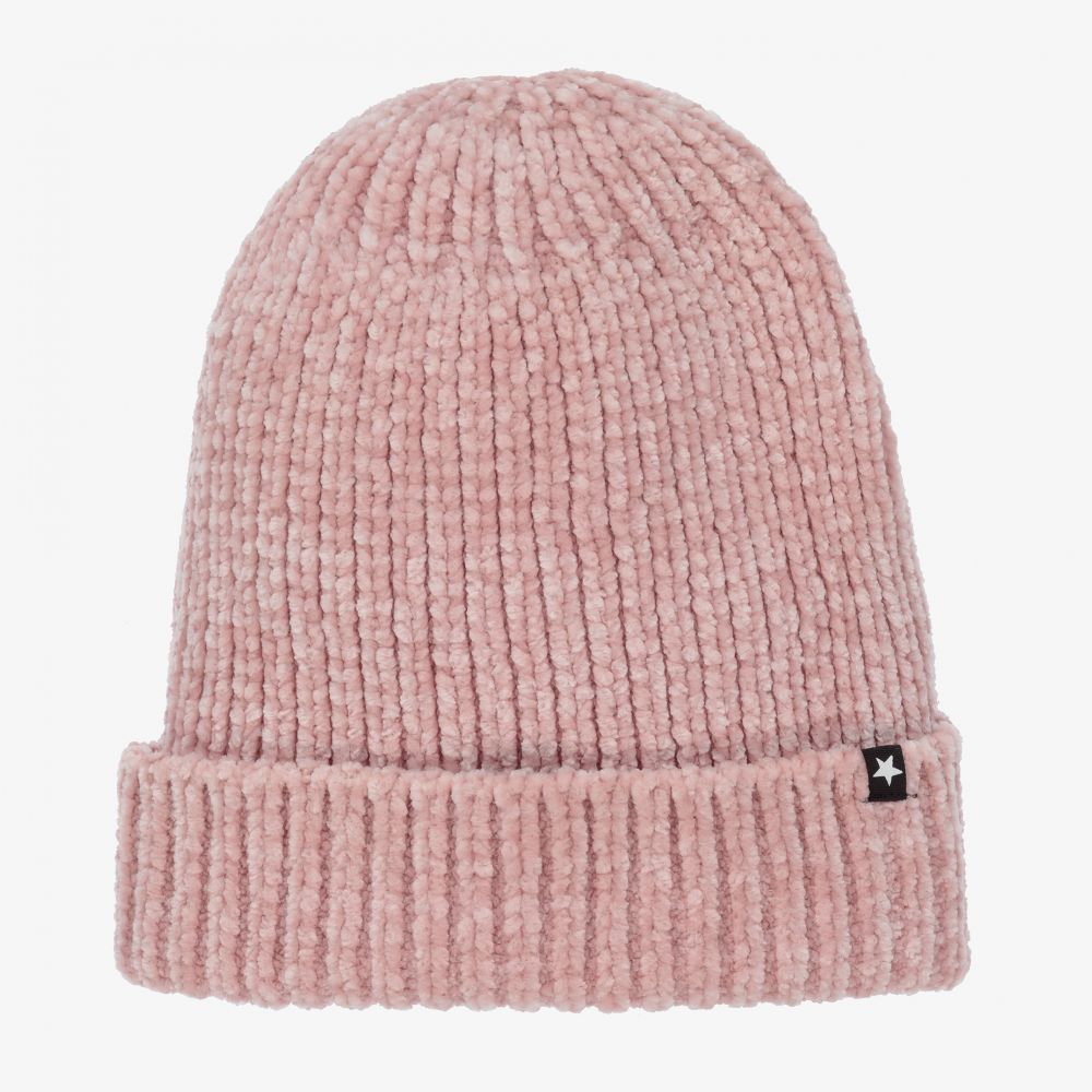 Molo-Pink Chenille Beanie Hat  | Childrensalon Outlet