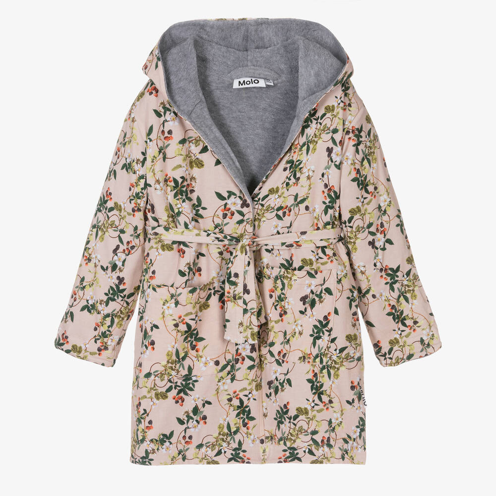 Molo-Pink Cotton Floral Bathrobe | Childrensalon Outlet