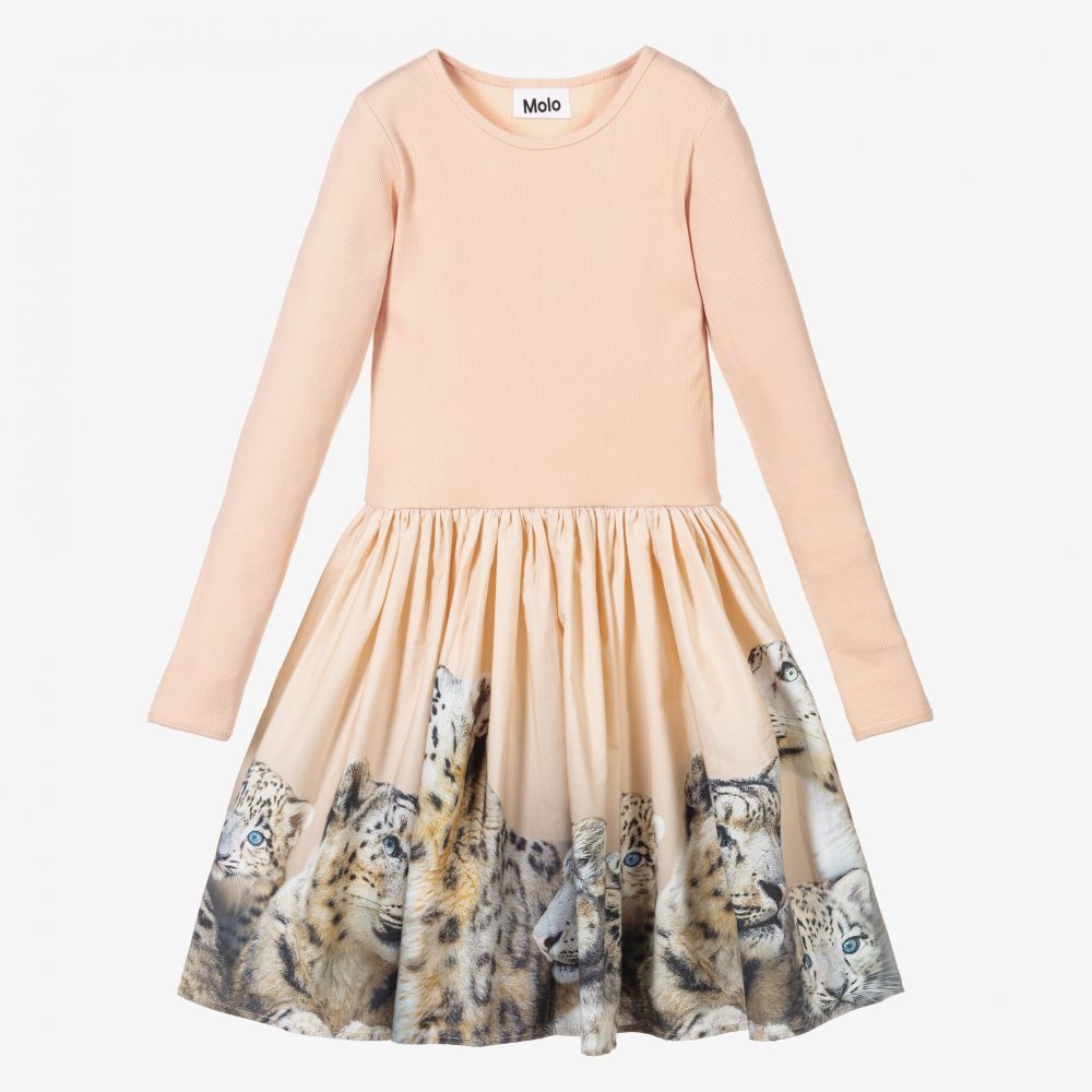 Molo - Pink Cotton Leopard Dress | Childrensalon