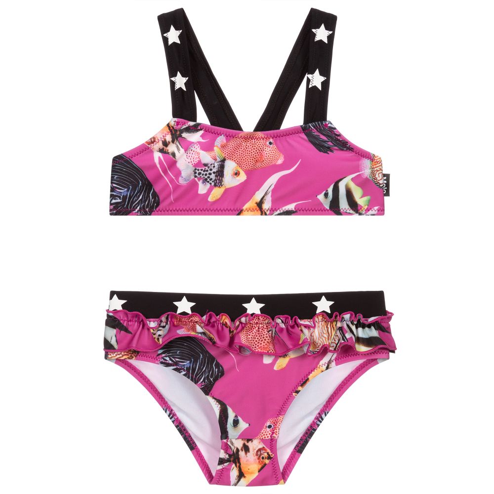 Molo - Rosa Bikini mit Fischen (LSF 50+) | Childrensalon