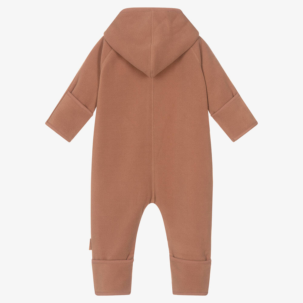Molo-Pink Fleece Hooded Pramsuit | Childrensalon Outlet
