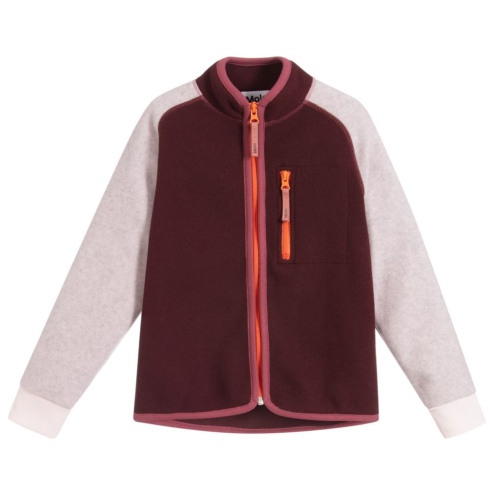 Molo - Pink Fleece Zip-Up Top | Childrensalon