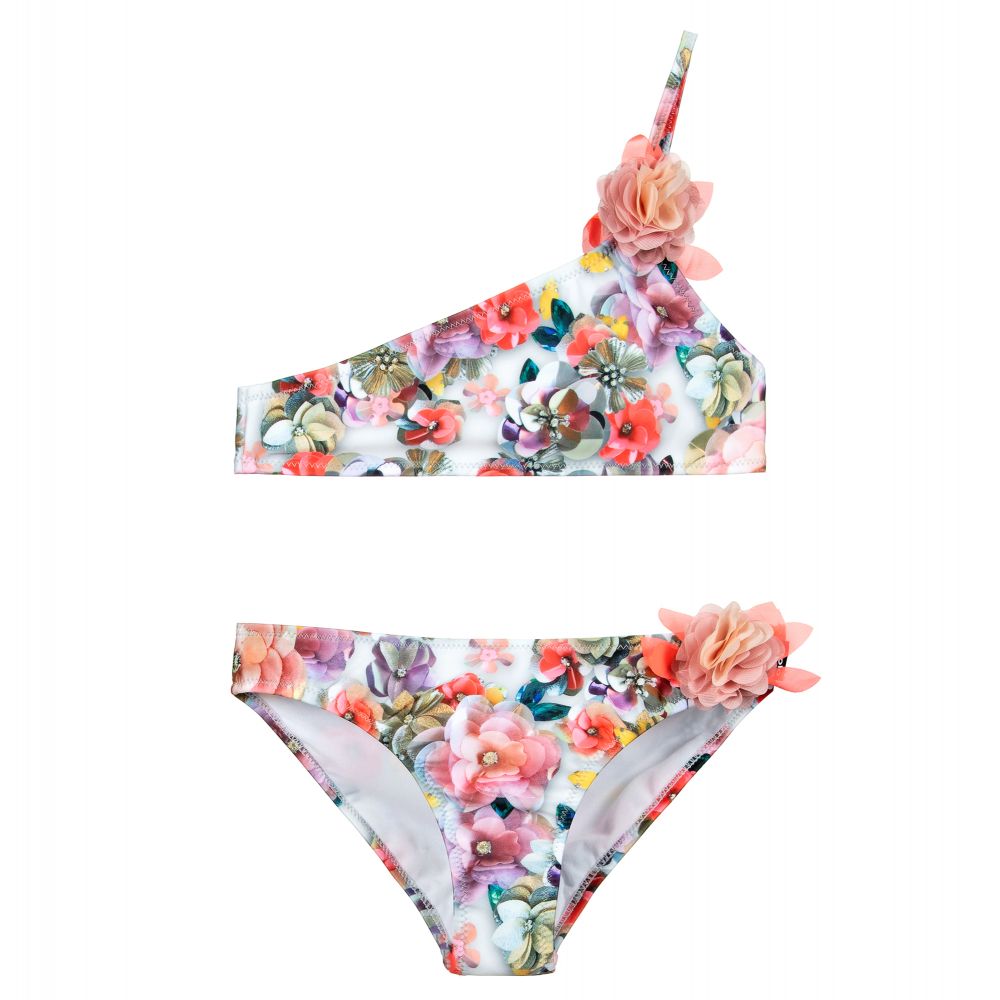 Molo - Pinkfarbener Bikini mit Blumenmuster (UPF 50+) | Childrensalon