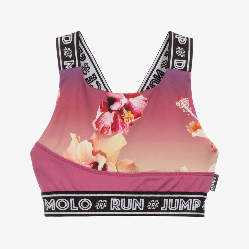 Molo-Pink Floral Cropped Sports Top | Childrensalon Outlet