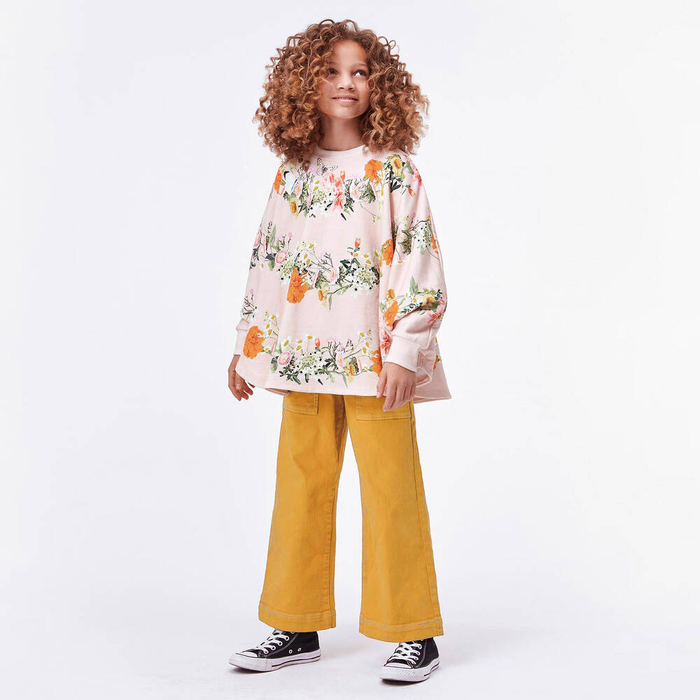 Molo-Pink Floral Poncho Sweatshirt | Childrensalon Outlet