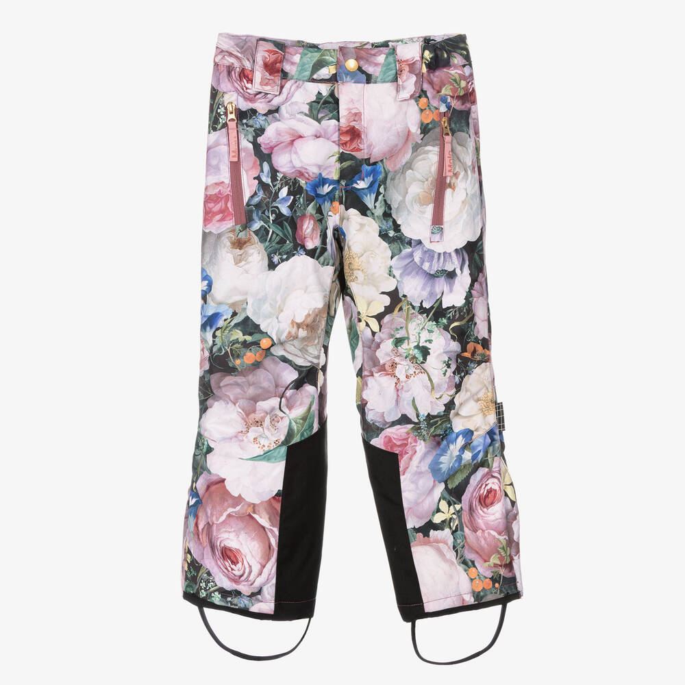 Molo - Розовые лыжные брюки с цветами | Childrensalon