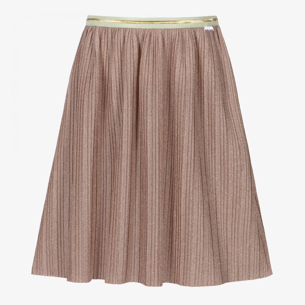 Molo - Pink Glitter Pleated Skirt | Childrensalon