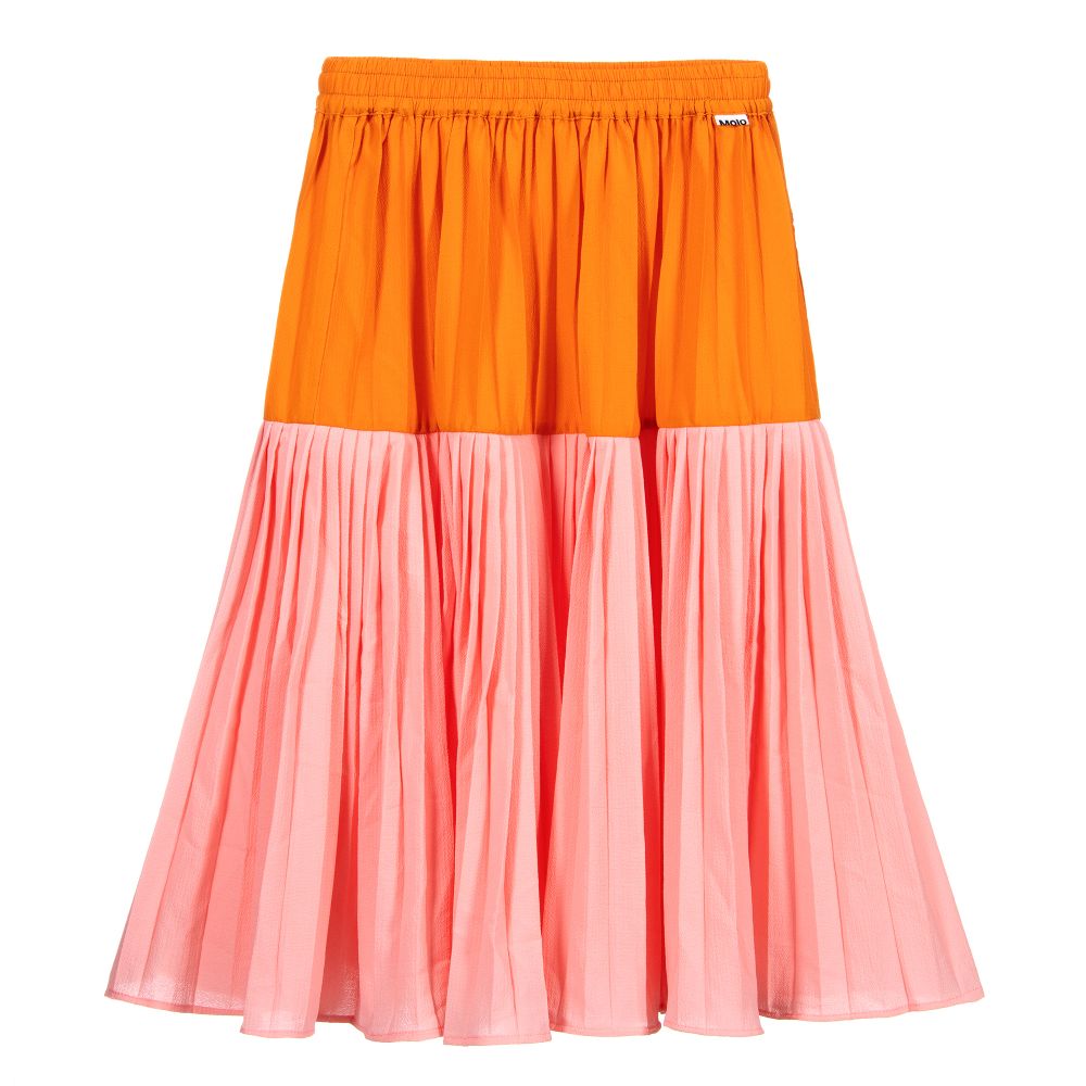 Molo-Pink & Orange Crêpe Skirt | Childrensalon Outlet
