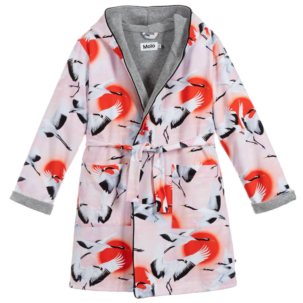 Molo-Pink Organic Cotton Bathrobe | Childrensalon Outlet