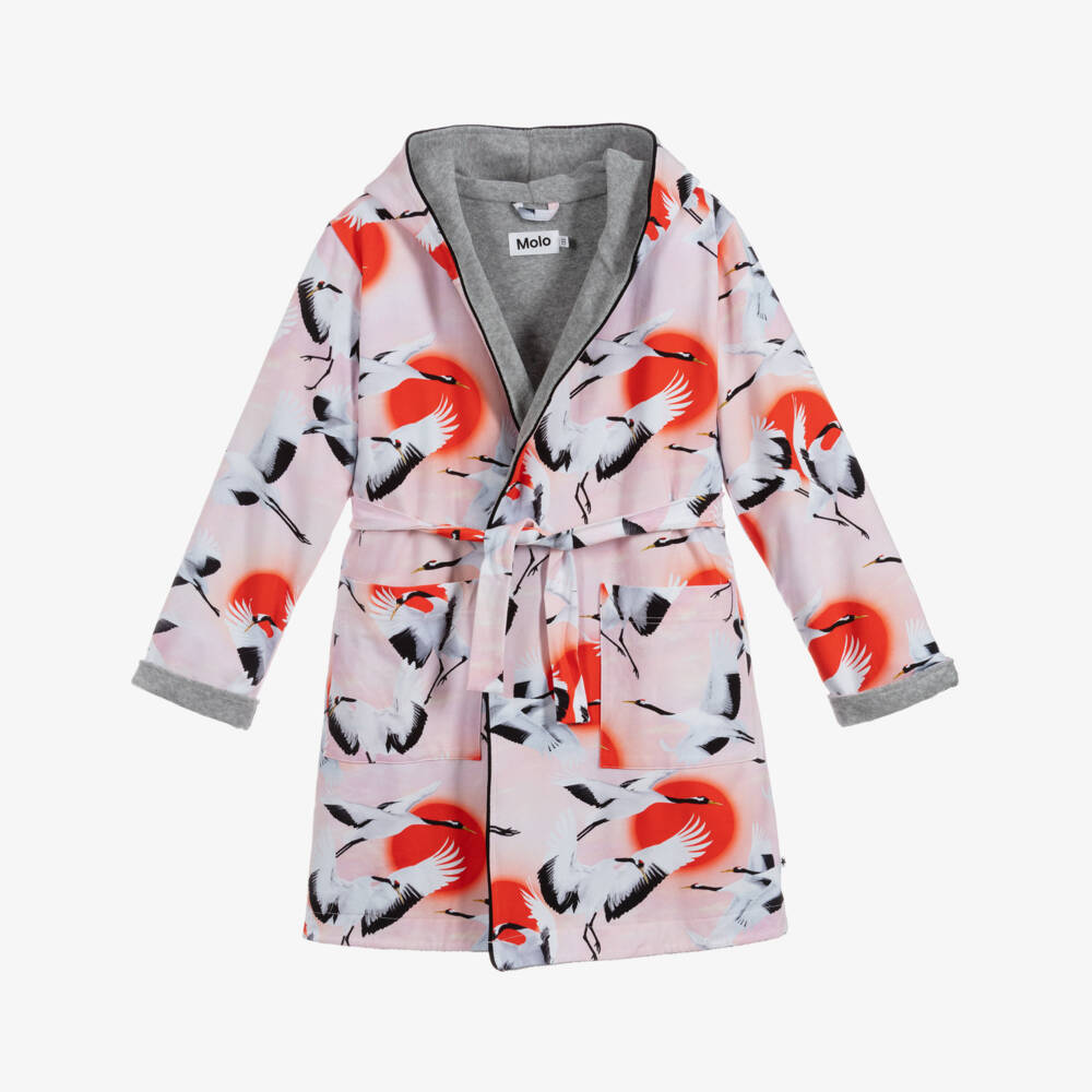Molo-Pink Organic Cotton Bathrobe | Childrensalon Outlet
