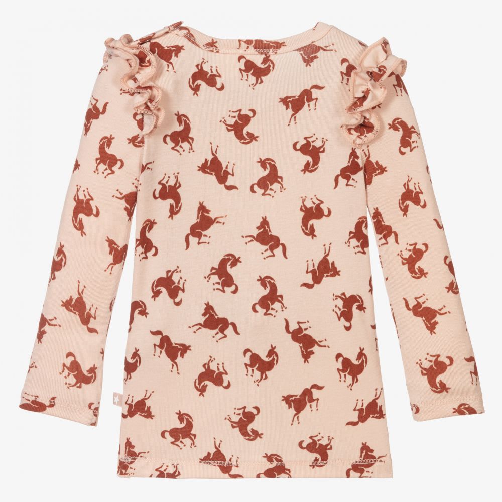 Molo-توب قطن عضوي جيرسي لون زهري للبنات | Childrensalon Outlet