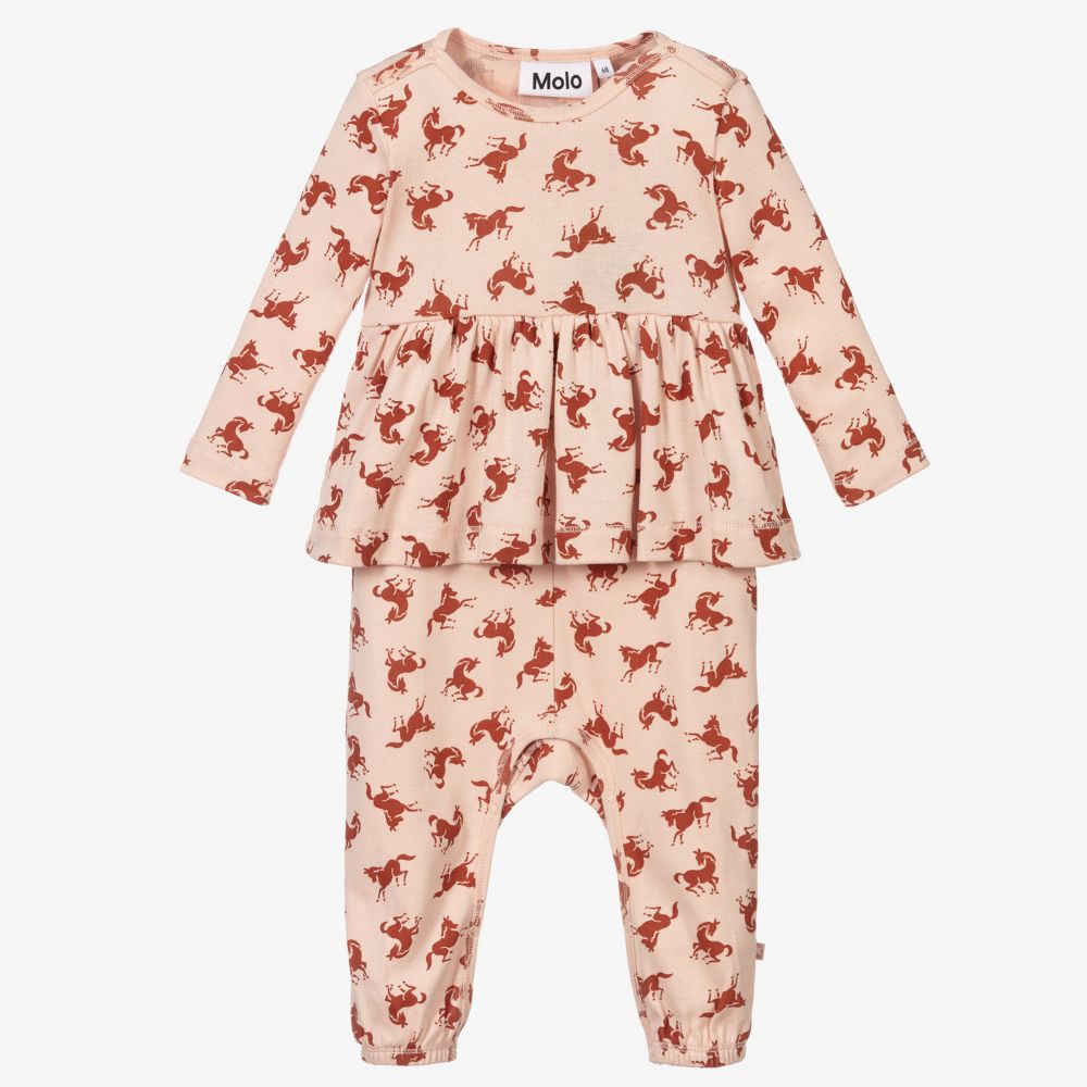 Molo - Pyjama rose en coton biologique | Childrensalon