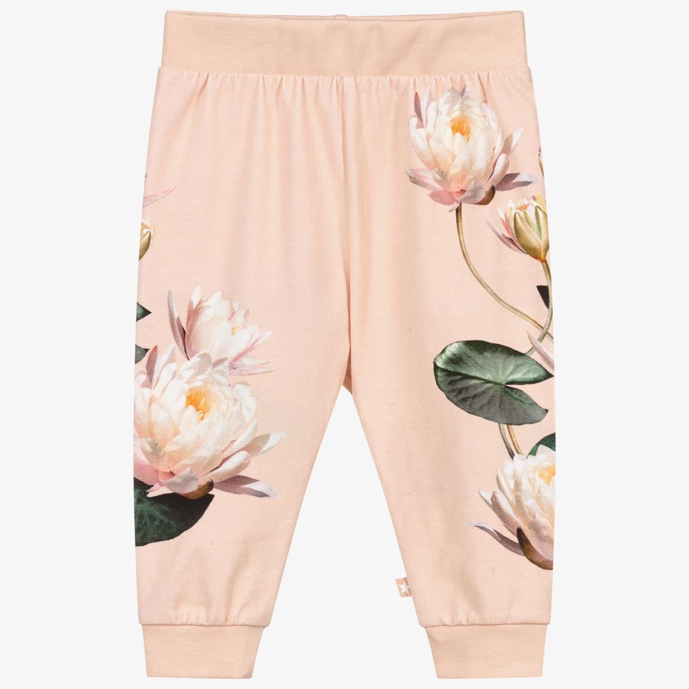 Molo - Jogging fleuri rose écologique | Childrensalon