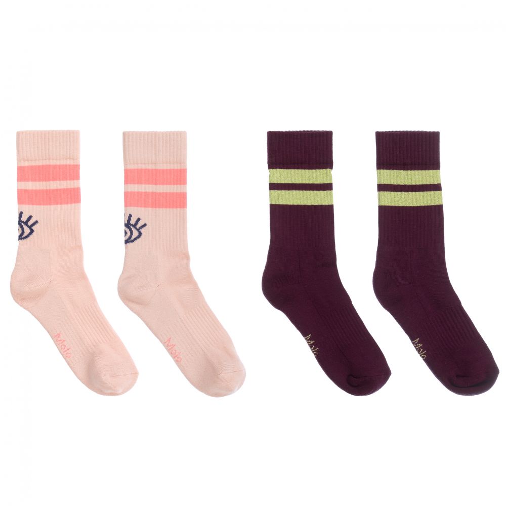 Molo - Pink & Purple Socks (2 Pack) | Childrensalon