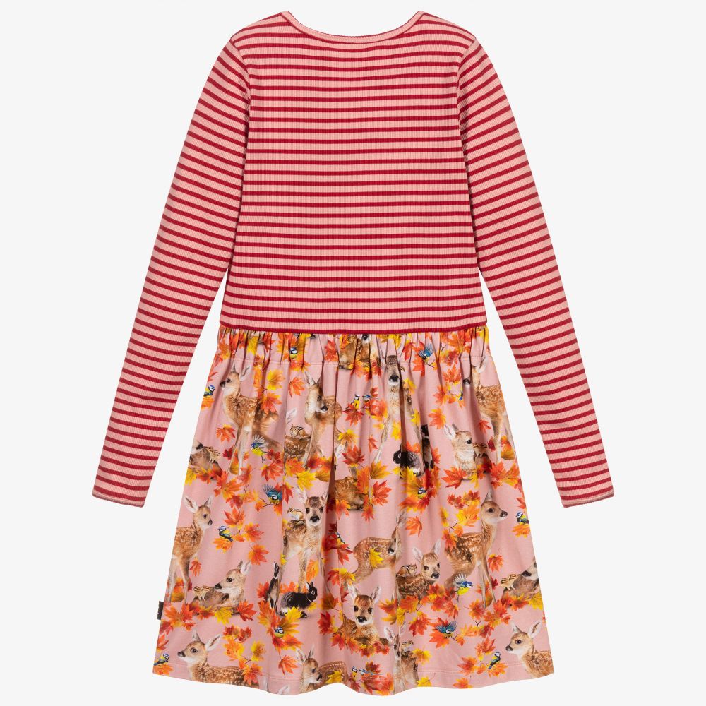 Molo Pink Red Fawn Print Dress Childrensalon Outlet