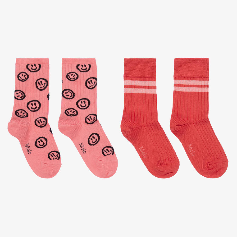 Molo - Pink & Red Socks (2 Pack) | Childrensalon