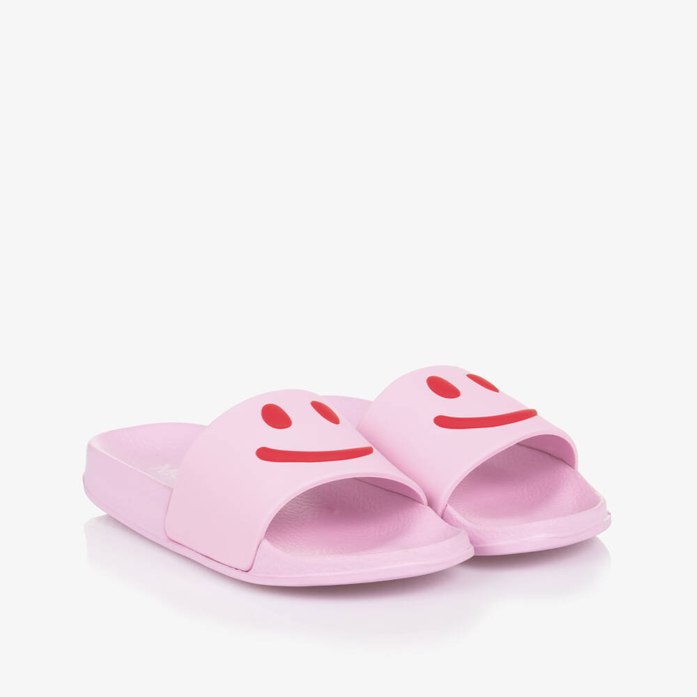 Molo-Pink Smiling Face Sliders | Childrensalon Outlet