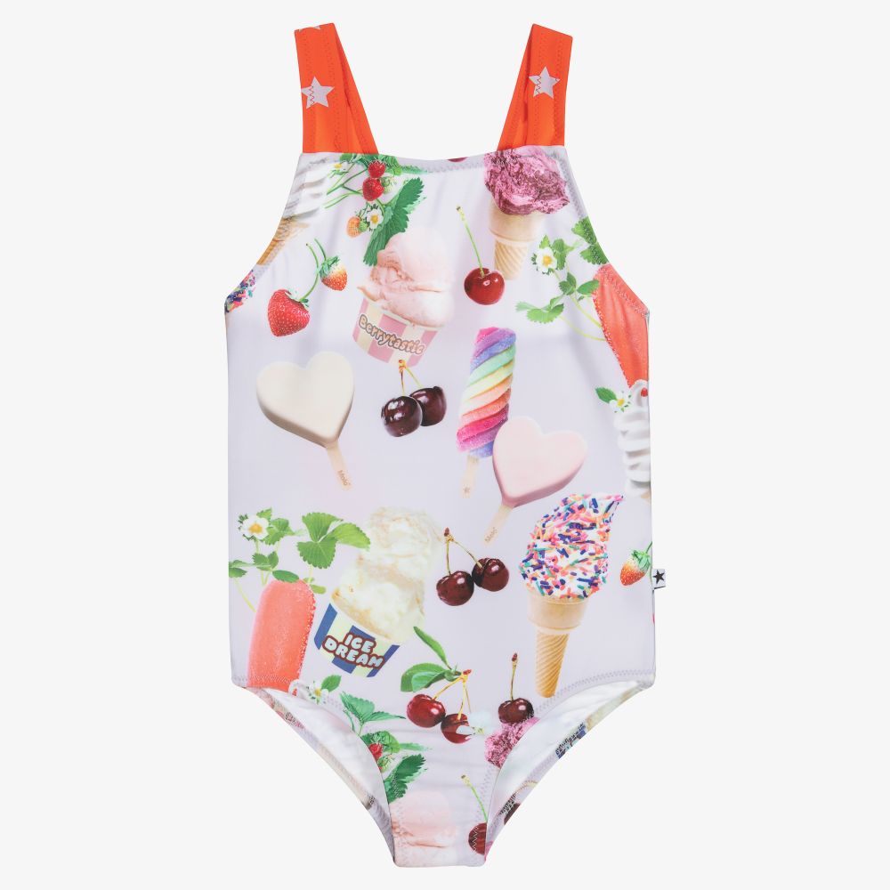 Molo - Pink Snacks Swimsuit (UPF 50+) | Childrensalon