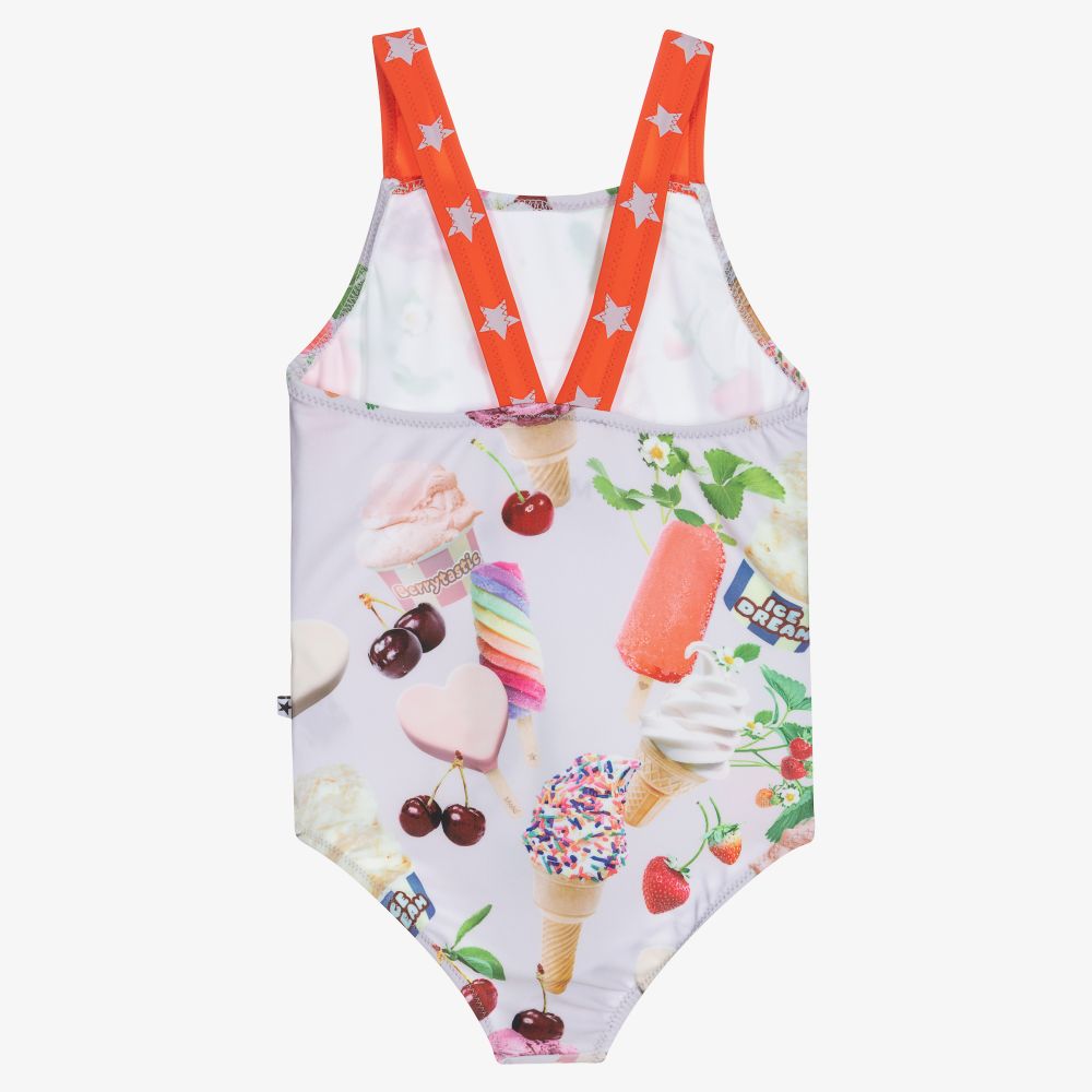 Molo-Pink Snacks Swimsuit (UPF 50+) | Childrensalon Outlet